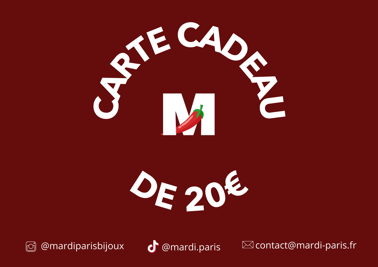 CARTE CADEAU (de 20€ à 100€)