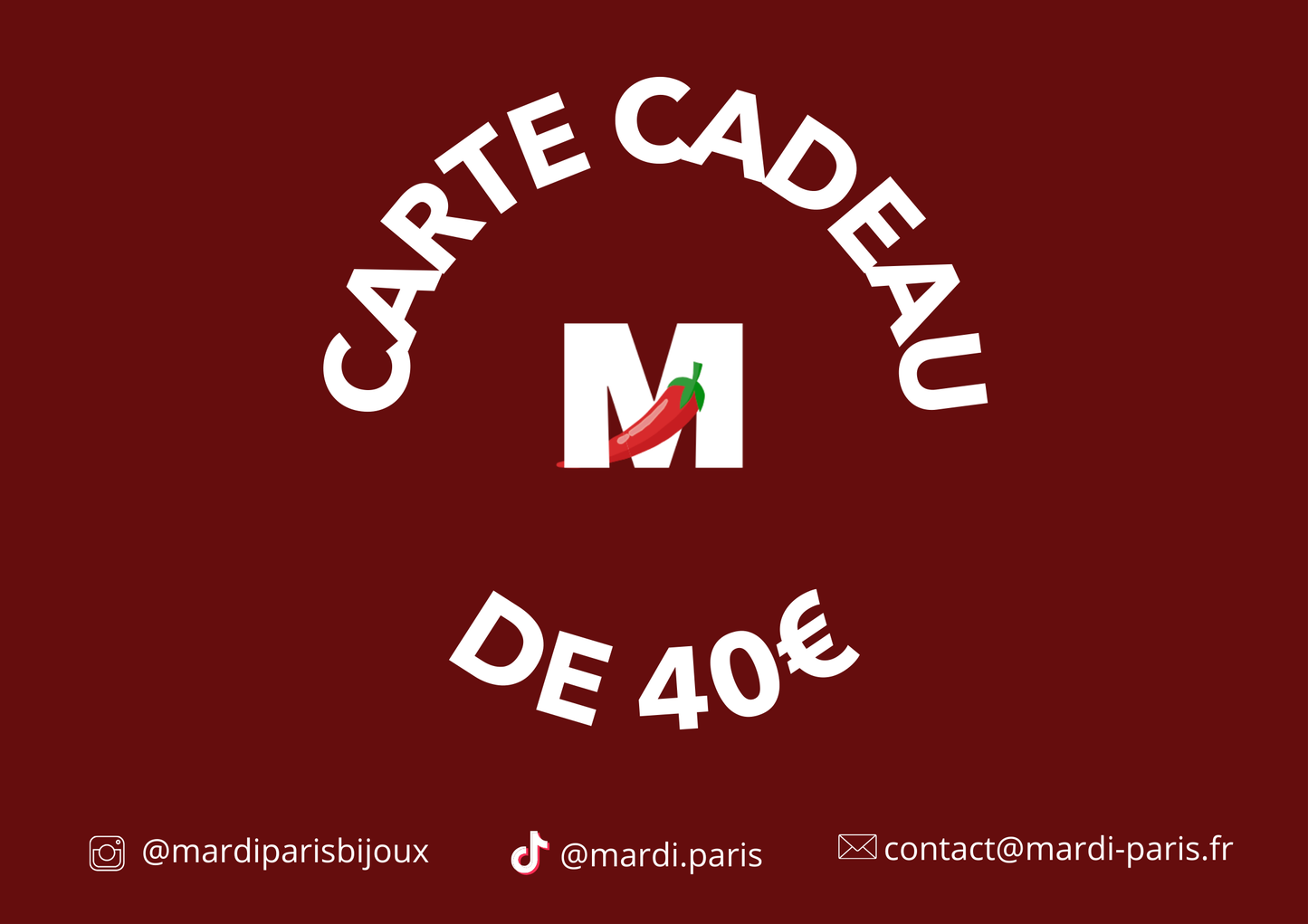 CARTE CADEAU (de 20€ à 100€)