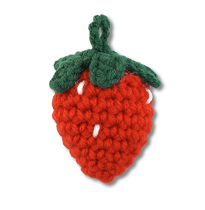 Grigri fraise en crochet