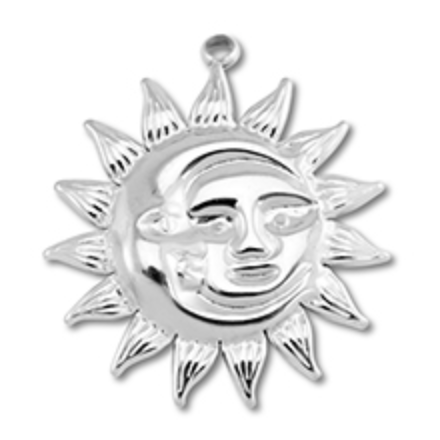 Charm argenté n° A30 - soleil lune
