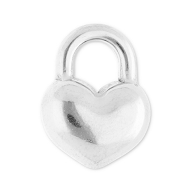 Charm argenté n° A35 - coeur cadenas