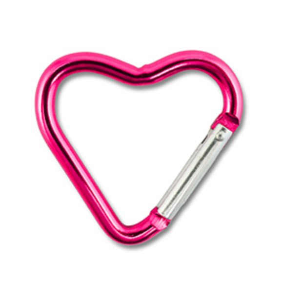 Mousqueton coeur rose