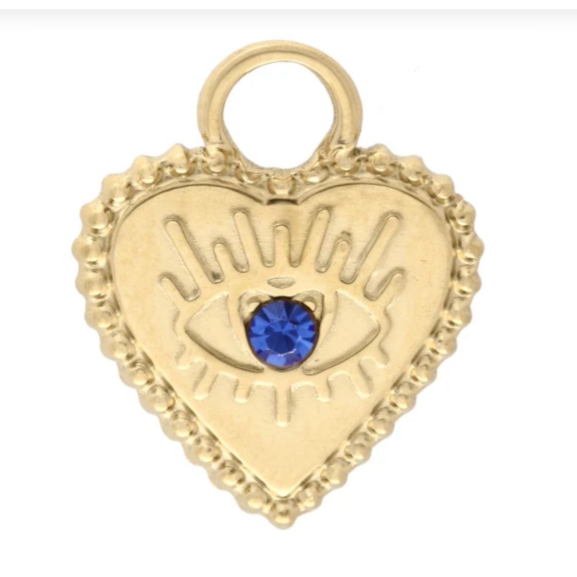 Charm n°107 - coeur strass bleu