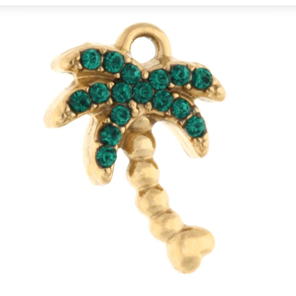 Charm n°41 - palmier stras vert