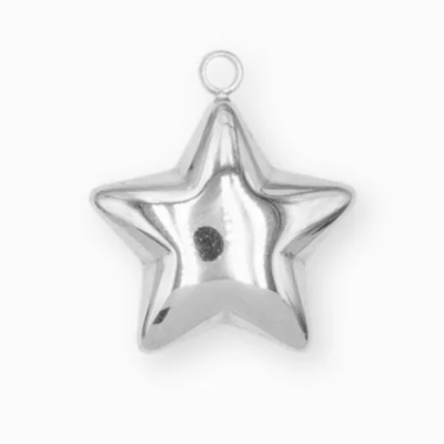 Charm argenté n°51 - étoile bombée
