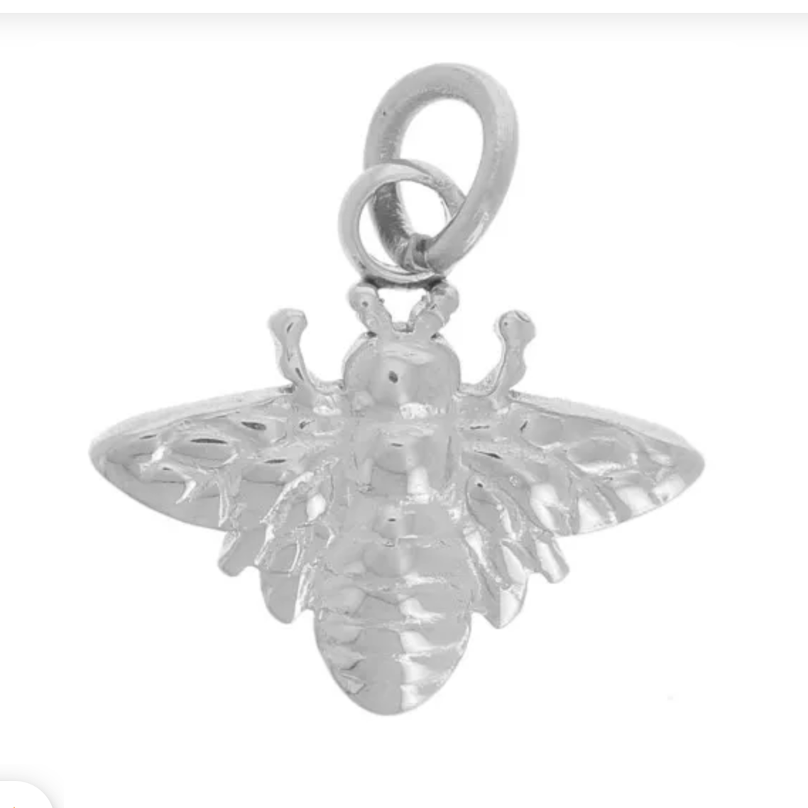 Charm argenté n°59 - abeille plate (anneau)