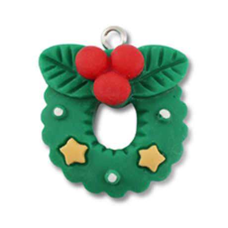 Breloque de sac n° B48 - couronne de Noël