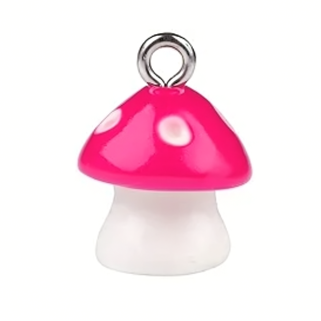 Breloque de sac n°7 - champignon rose foncé