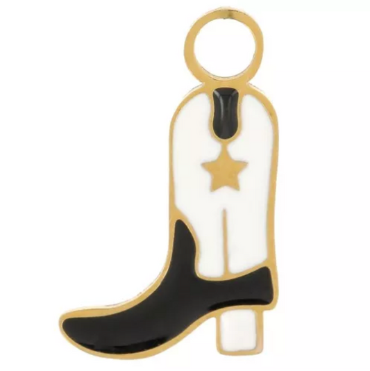 Charm n°17 - santiag noir et blanche