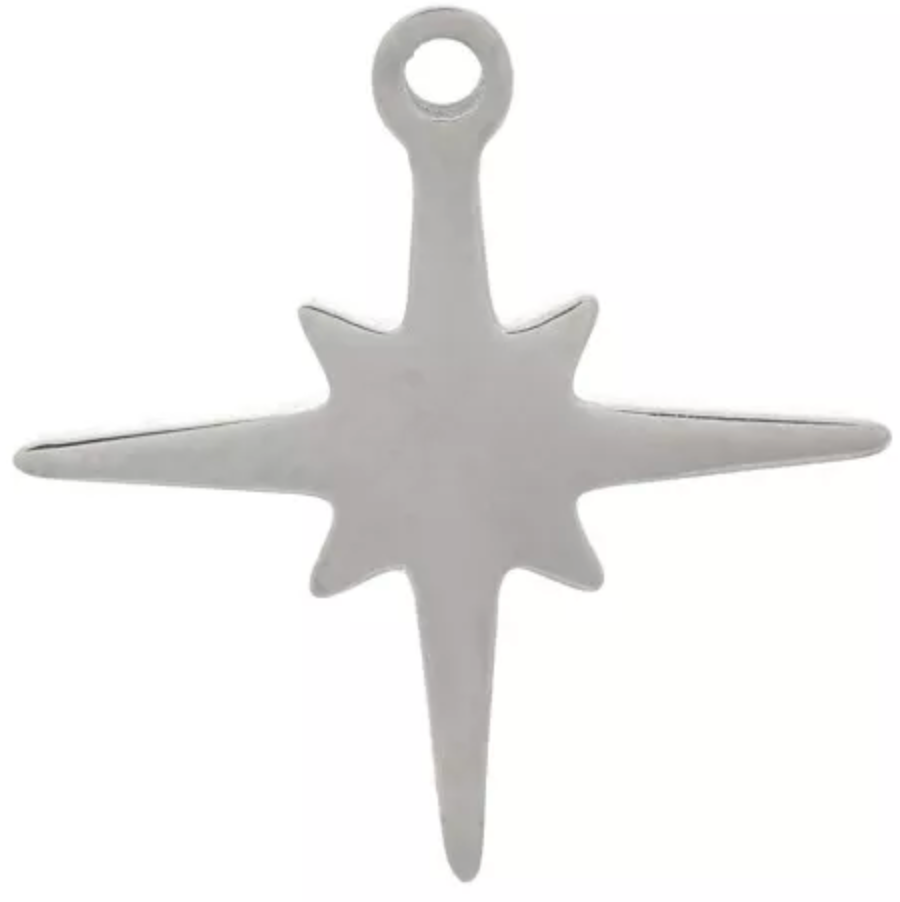 Charm argenté n° A19 : étoile nord