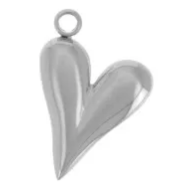 Charm argenté n°8 : coeur bombé