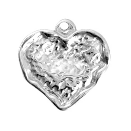 Charm argenté n°16 : coeur martelé