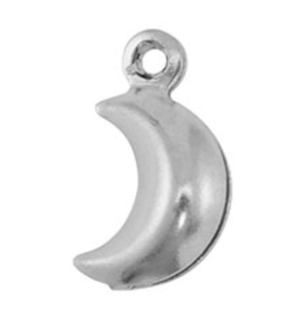 Charm argenté n°14 : lune bombée