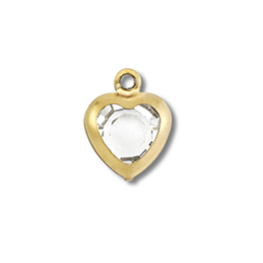 Charm n°63 - petit coeur stras blanc