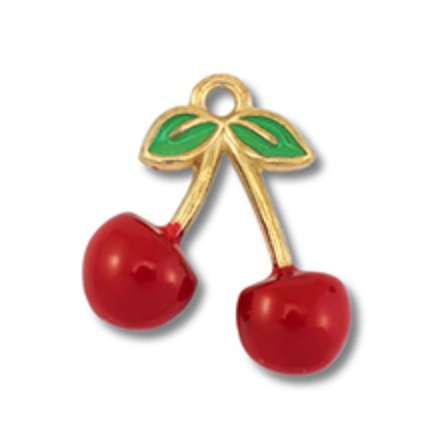 Charm n°85 - cerise rouge et doré