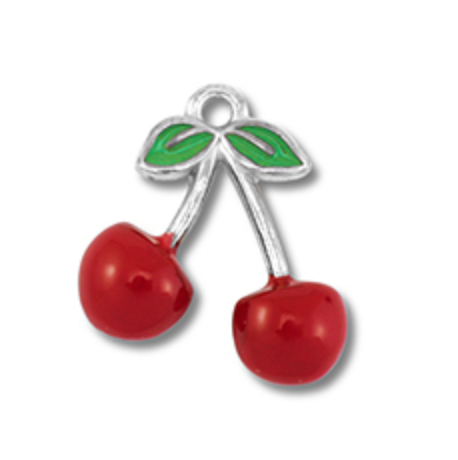 Charm argenté n°26 - cerise