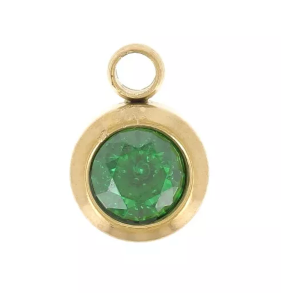 Charm n°89 - petit strass vert foncé