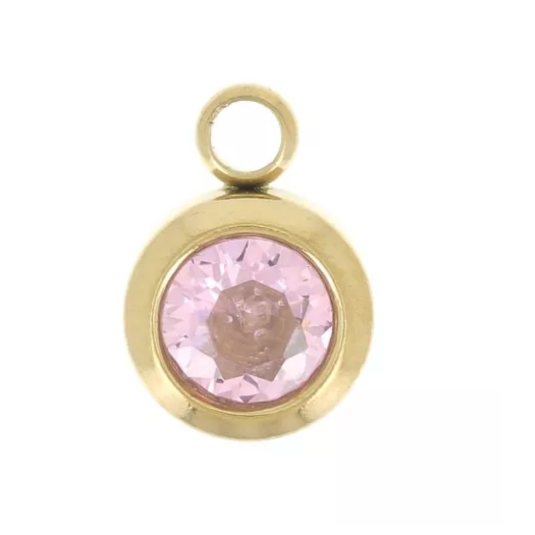 Charm n°90 - petit strass rose