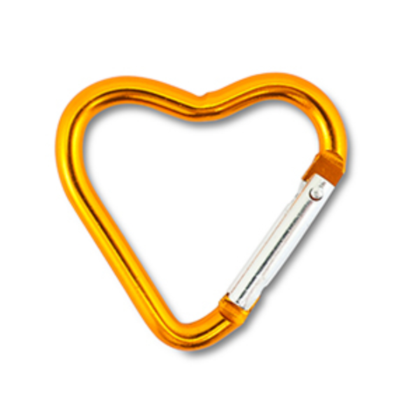 Mousqueton coeur orange
