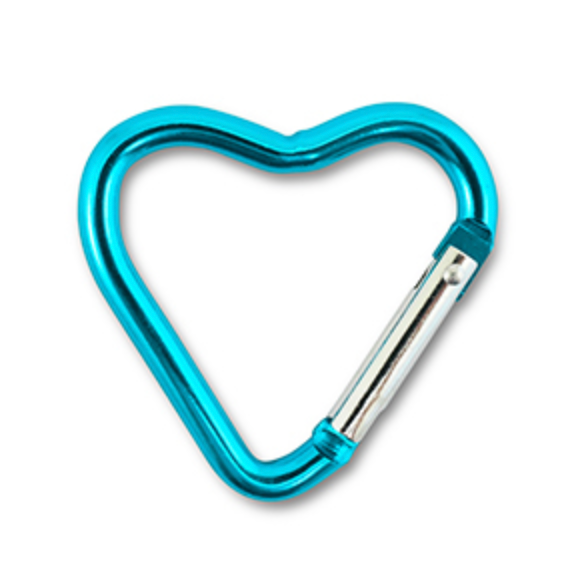 Mousqueton coeur bleu