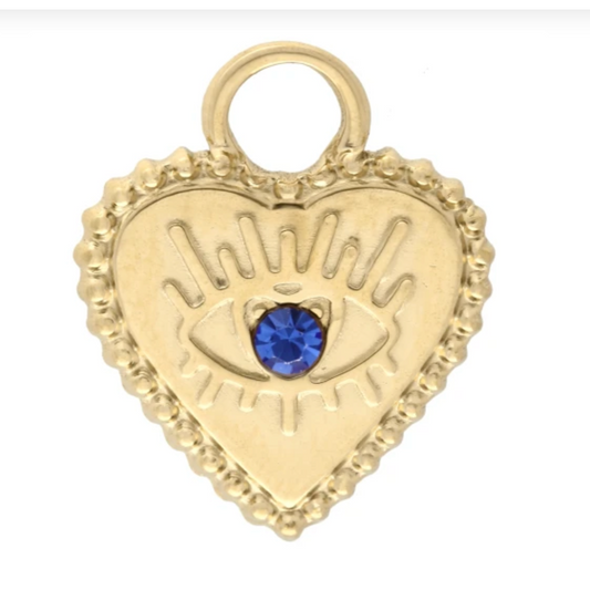 Charm n°107 - coeur strass bleu