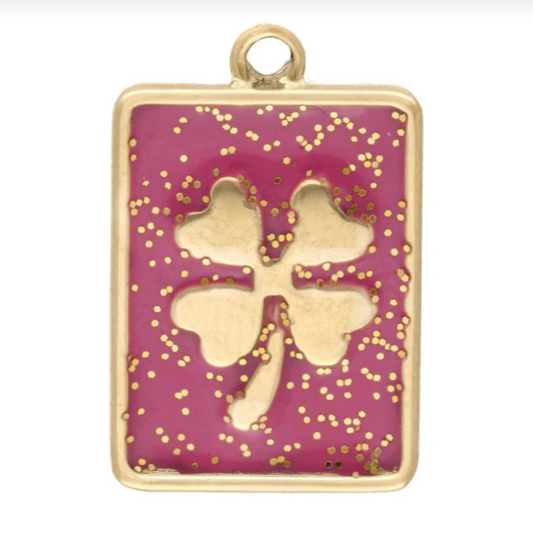 Charm n°106 - trèfle rose