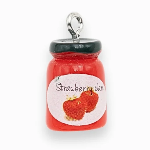 Breloque de sac n°14 - pot de confiture fraise