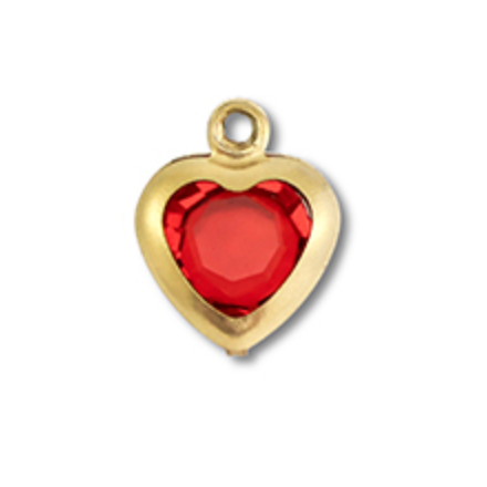 Charm n°61 - petit coeur stras rouge