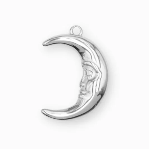 Charm argenté n°50 - lune visage