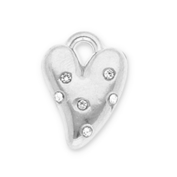 Charm argenté n° A11 - coeur stras
