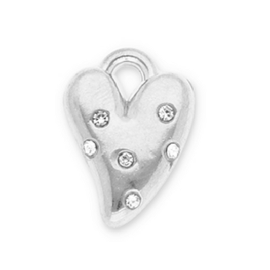 Charm argenté n°11 - coeur stras