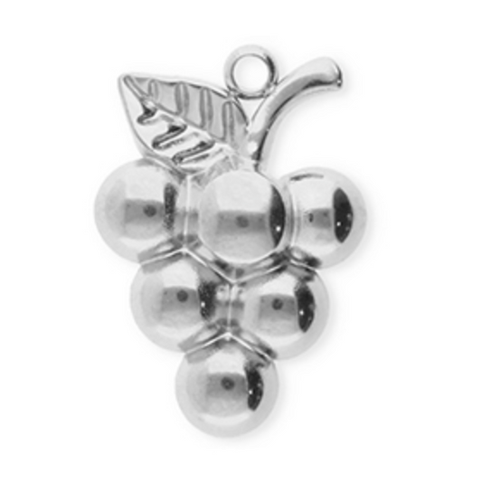 Charm argenté 74 - grappe de raisin