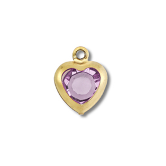 Charm n°88 - petit coeur stras violet