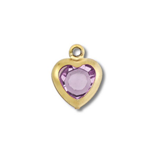 Charm n°88 - petit coeur stras violet