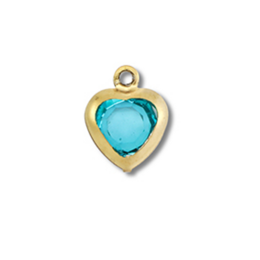 Charm n°80 - petit coeur stras bleu