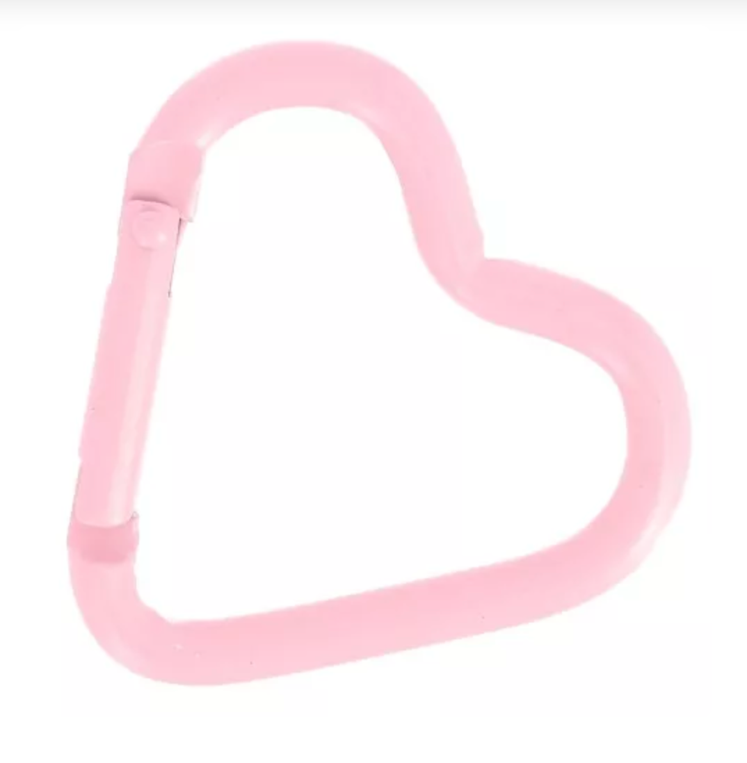 Mousqueton coeur rose clair