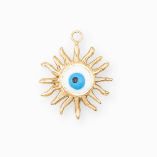 Charm n°103 - oeil soleil blanc et bleu