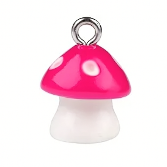 Breloque de sac n°7 - champignon rose foncé